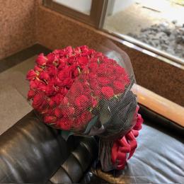 生花赤バラ100本の花束50㎝